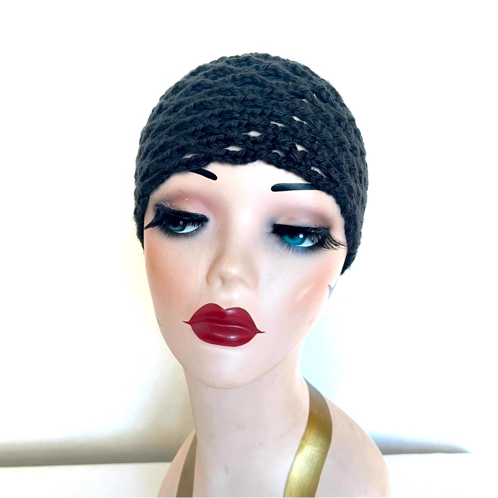 Roman Keflay Boho Black Handmade Crochet Hat